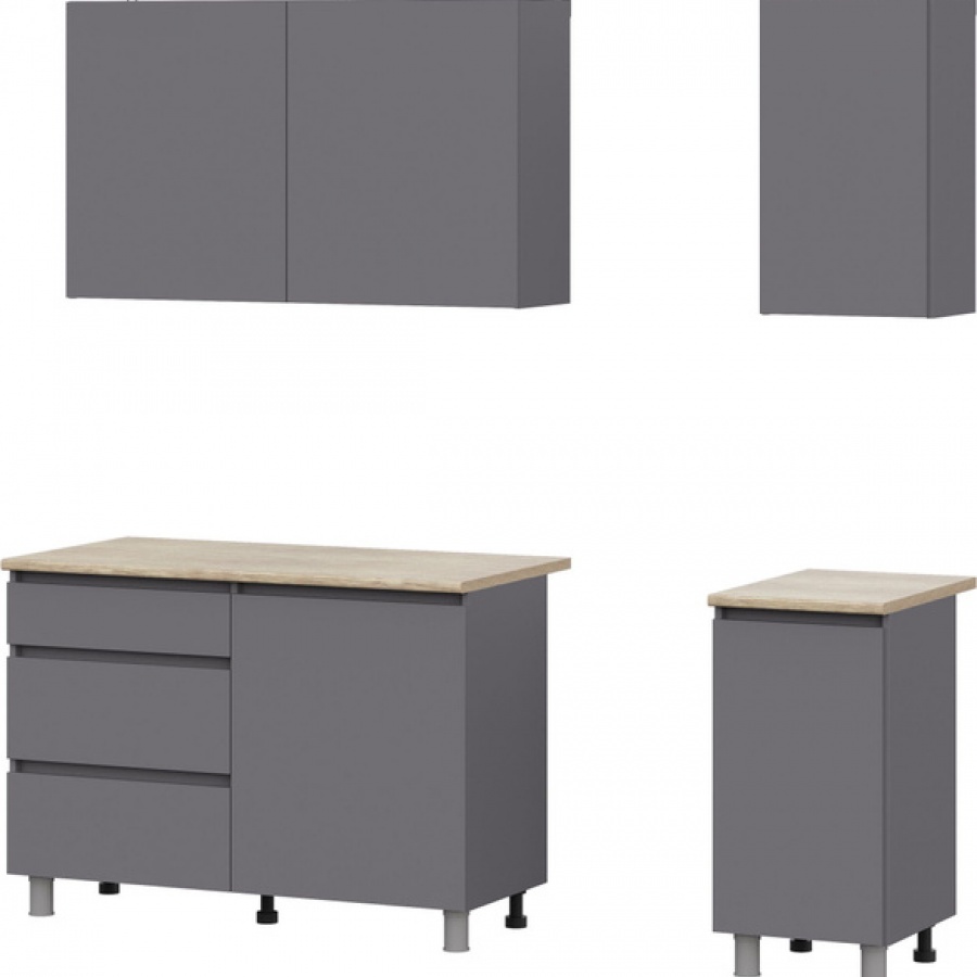 Кухонный гарнитур Денвер 1,6м Графит серый/Дуб Сонома (РФ)