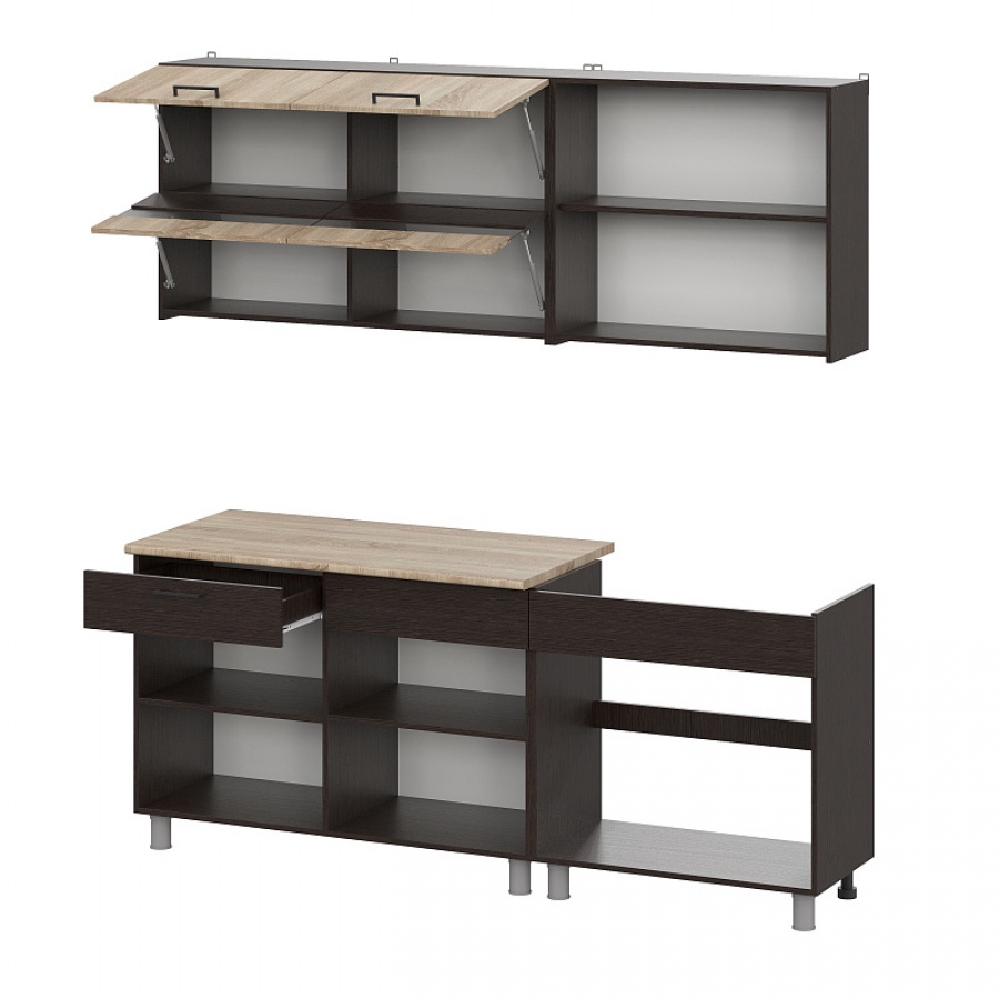 Кухонный гарнитур Босфор (2м) Дуб Венге/Дуб Сонома (РФ)